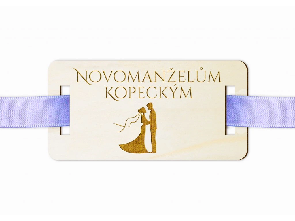 Dřevěná svatební cedulka na dárek