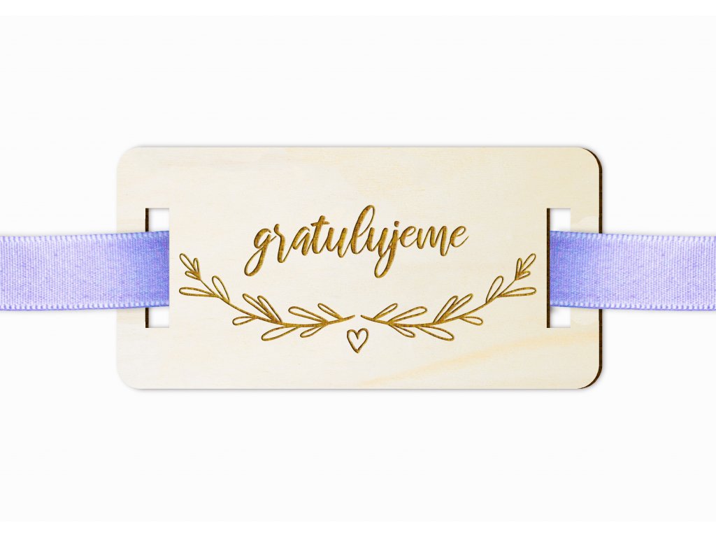 Dřevěná cedulka na dárek Gratulujeme