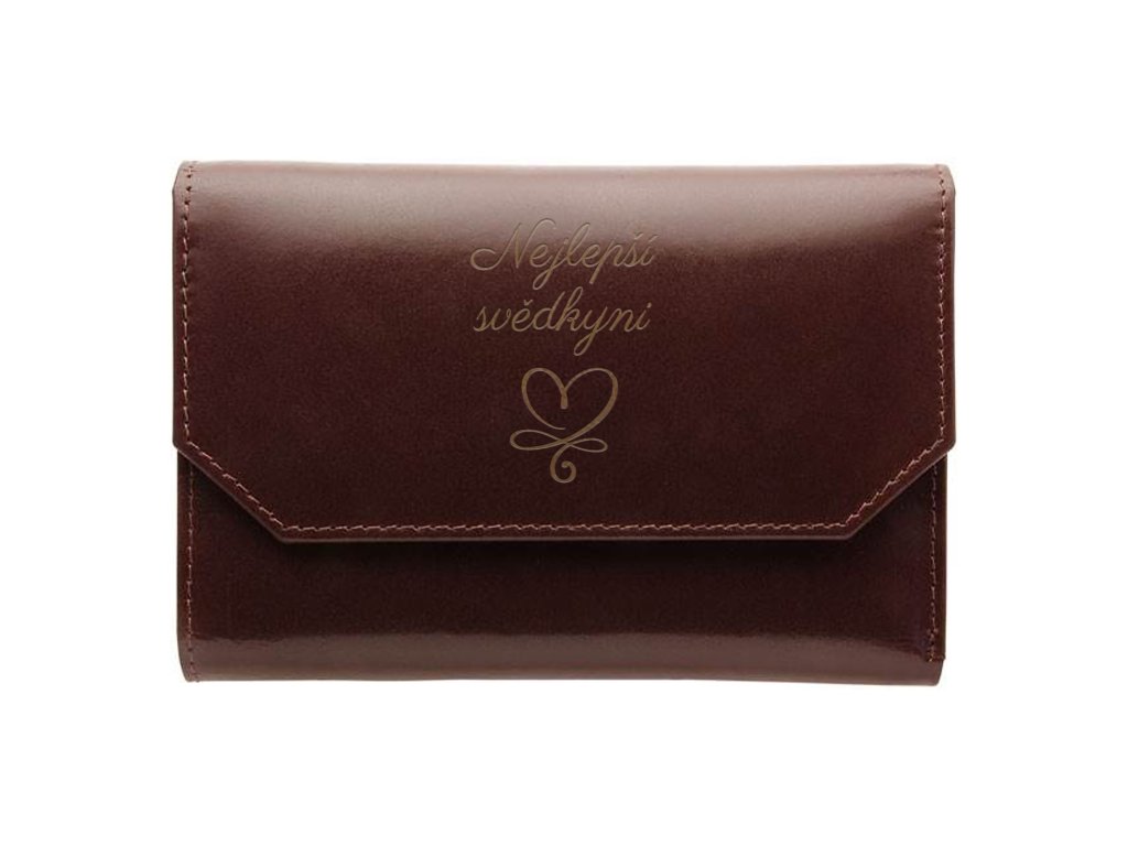 Dámská kožená peněženka s gravírováním