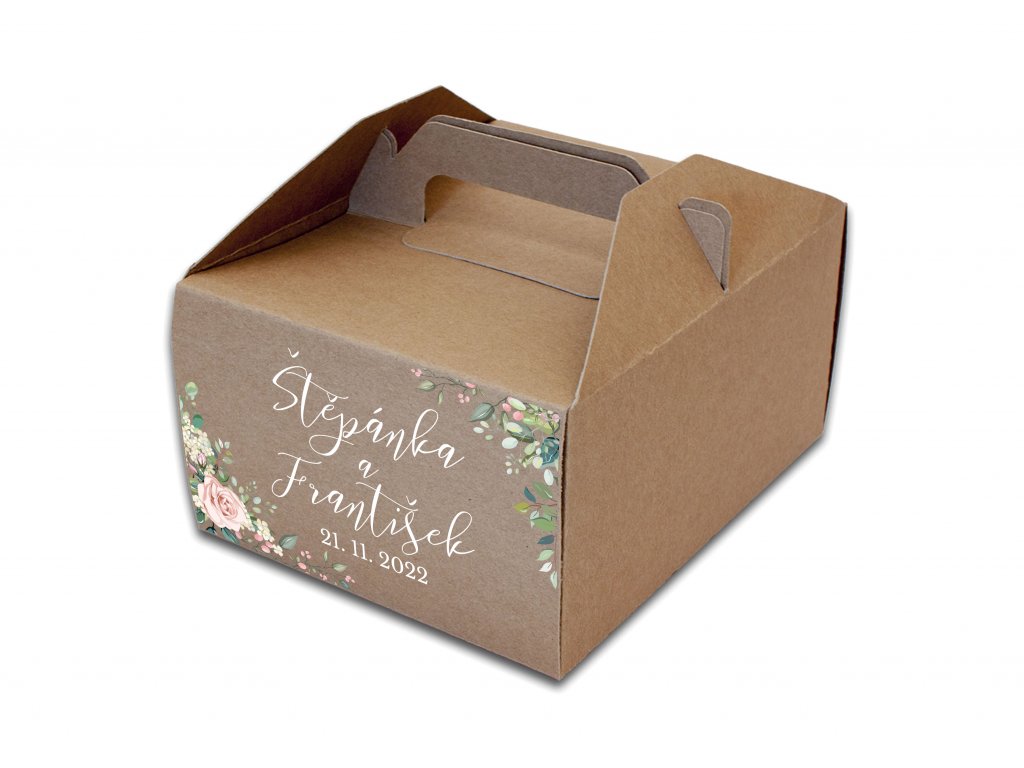Krabička na zákusky s květinami